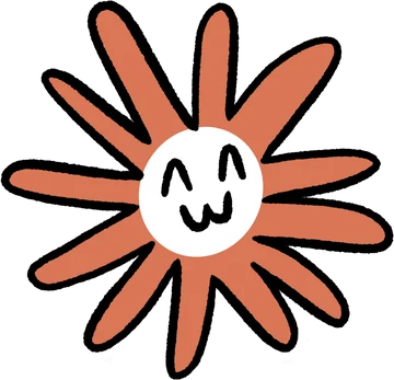 A transparent-background smiling Flower Claude icon used as the Cartoon Claude gallery emblem.