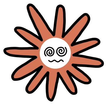 Spiral Claude mascot sticker by Theia Vogel, with a white outline.