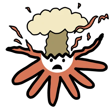 Shocked Claude mascot sticker by Theia Vogel, without an added outline.