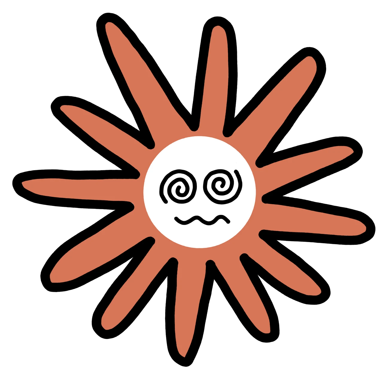 Spiral Claude mascot sticker by Theia Vogel, without an added outline.