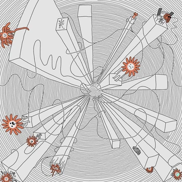 A hand-drawn diagram of Claude Sonnet 3.6 personality spaces, with several Flower Claude figures positioned around spiraling model-space paths.